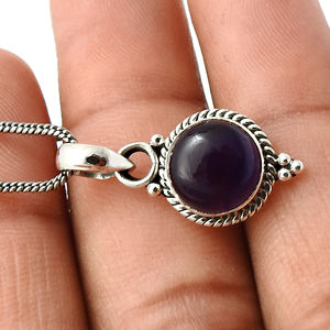 Natural <b>Birthstone</b> Charm's Pendant <b>Necklace</b> Genuine Amethyst February <b>Birthstone</b> Gemstone 925 Silver Luxury <b>Necklaces</b> OEM ODM - Product Image 3