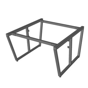 Tables en cluster de style industriel 120x120cm pour 2 personnes, assemblées avec pieds en acier et supports de montage pour panneau de modestie HCTC025 - Product Image 3
