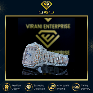 Montre de luxe de qualité supérieure, nouveau design, acier inoxydable, mouvement automatique à quartz, résistante à l'eau, avec diamants Moissanite - Product Image 4