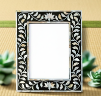 Cadre photo en os incrusté, artisanal, écologique, de haute qualité, décoration de luxe pour la maison, cadeau fait main en Inde, AZ ENTERPRISES, vertical