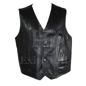 Buena calidad 100% cuero hecho Chaleco de moda precio razonable hombres ropa Chaleco de cuero transpirable invierno cálido - Product Image 3