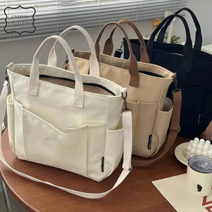 Bolso de mano de algodón de lona grande para mujer, bolsos de hombro para mujer, bolso de mano de lona personalizado - Product Image 2