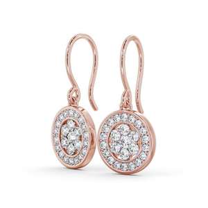 0.90CTW Brilliant Cut Lab Grown Diamond Earrings 14K/18K Solid Gold Rhodium Plated IGI Certified Pave Halo Rose Gold Wire <b>Wrap</b> - Product Image 1