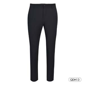 Pantalones de Golf Clásicos para Hombre, Negros, con Botones, de Tela Tejida - Product Image 1