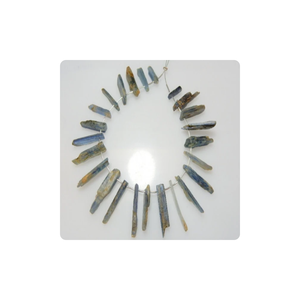 Bleu Kyanite Briolette Naturel Brut Givré Bâton 17-30mm De Long avec 24 Perles Magnifiques pour la Fabrication de Bijoux Prix de Gros - Product Image 4