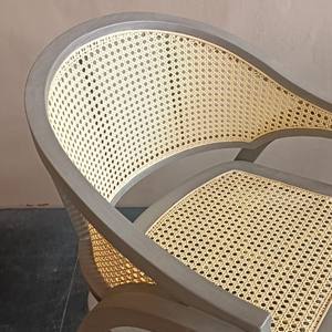 Sillas de Jardín AGATHA de la Mejor Calidad, Respaldo de Ratán y Estructura de Madera, Sillas de Comedor de Diseño Minimalista por Rachel Natalie - Product Image 4