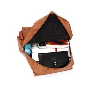 2024 Mochila de cuero para hombre Nuevo diseño logotipo personalizado Bolso de moda mochila de cuero de vaca - Product Image 4