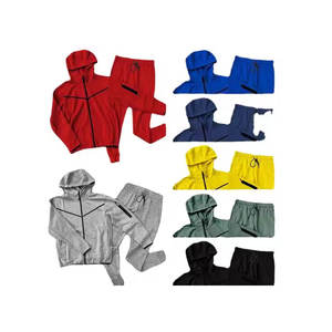 Conjuntos de sudadera y pantalones de chándal de lana de Color sólido informales personalizados para hombre, chándales deportivos de punto de marca de moda para hombre - Product Image 5