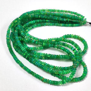 โอปอลสีเขียวอ่อนธรรมชาติ5X3มม.-4X2มม. Rondelle ลูกปัดเรียบ,ลูกปัดพลอยโอปอลธรรมดา,โอปอลเอธิโอเปีย17นิ้ว - Product Image 2