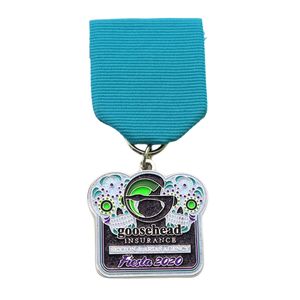 Médaille souvenir en métal Fiesta Design personnalisé Médaille de récompense en métal pailleté - Product Image 1