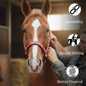 Licol pour cheval en PVC réglable / Construction solide et imperméable, facile à nettoyer / Ajustement confortable pour l'entraînement, l'équitation et l'usage quotidien 2026 - Product Image 3