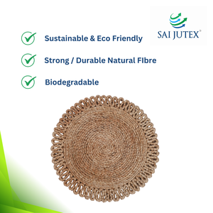 ที่รองจานกันลื่นทำด้วยมือขนาด16 "ที่รองจานทำจากผ้าใยธรรมชาติสำหรับตกแต่งโต๊ะบ้านโรงแรมร้านอาหารงานเลี้ยงงานแต่งงาน - Product Image 4