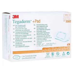 3M+ Pad 5cm X7cm Pack of 50 Film Dressing with Non-Adherent Pad And Waterproof Wound Dressing