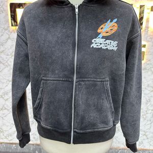 Logo personnalisé de marque privée imprimé numérique 100% coton hiver sweat à capuche zippé fabriqué en usine pas cher prix sweats à capuche unisexe - Product Image 4