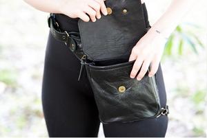 Sac de cuisse en cuir véritable Sac de hanche léger avec sangle de cuir recouvert de jambe Fanny Pack - Product Image 5