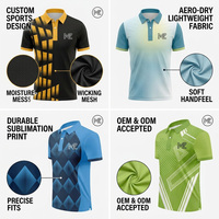 Chemises polo pour hommes à col rabattu imprimées par sublimation OEM avec motif géométrique pour le court de tennis