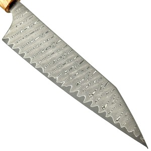 Venta al por mayor pedidos a granel personalizados OEM ODM servicio profesional hecho a mano de acero damasco cuchillo de cocina con mango de madera de olivo - Product Image 2