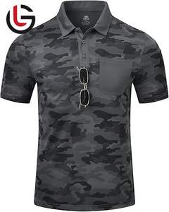 100% tela de LICRA de algodón orgánico para hombres para Polos, camiseta de Golf con estampado liso informal de talla grande, moda de negocios negra - Product Image 4