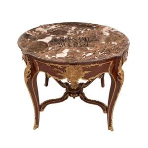 Mesa de Entrada Clásica de Lujo con Cubierta de Mármol y Detalles en Latón - Product Image 1