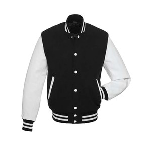 Chaqueta universitaria para hombre con bolsillos grandes y mangas de cuero Chaqueta de béisbol para hombre - Product Image 4