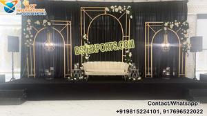 Arche de scène de mariage en mosaïque de fer métallique moderne en gros, décor léger et luxueux pour événements de mariage - Product Image 3