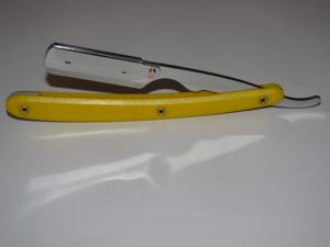 Maquinilla de afeitar con mango de plástico azul ligero con hoja de acero inoxidable para el trabajo diario de afeitado del peluquero - Product Image 4