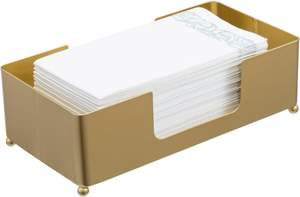 Servilletero Rectangular de Hierro Dorado Moderno y Duradero Hecho a Mano de 9x5.5x2.5 Pulgadas para Uso en el Hogar, Restaurantes y Bodas - Product Image 2