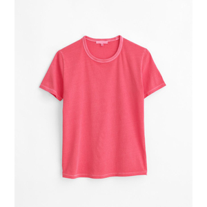 Camiseta de algodón de manga corta de alta calidad para mujer Color rojo personalizado Características al por mayor Logotipo personalizado Ropa informal Diseño en blanco - Product Image 1