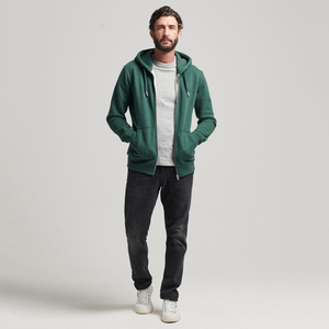 Sweat à capuche pour hommes en coton mélangé à fermeture éclair/Sweat à capuche en coton à manches longues pour hommes à fermeture éclair - Product Image 5
