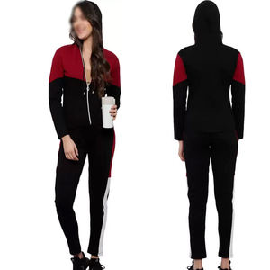 2024 automne saison jogger survêtements pour femmes couleur rouge professionnel 100% coton Polyester survêtements ensembles - Product Image 5