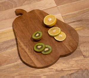 Tabla de Madera de Mango Natural en Forma de Pera para Servir Charcutería con Asa, Diseño de Fruta, Tabla de Cortar y Decorar - Product Image 5