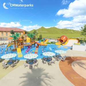 แบบจำลอง 3 มิติ ของสวนน้ำ CMWaterparks กรณีสวนน้ำ Aquapark ออกแบบสไลเดอร์น้ำไฟเบอร์กลาส - Product Image 3