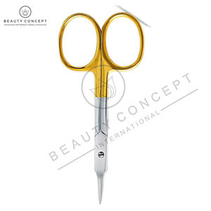 Tijeras para Uñas de Acero Inoxidable con Mango Dorado, Punta Puntiaguda, Logotipo Personalizado, Hoja Recta para Diestros, Duraderas - Product Image 4