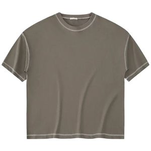 เสื้อยืดโอเวอร์ไซส์ทรงบ็อกซ์ฟิต แขนเสื้อแบบดรอปโชว์เดอร์ ความยาวครอป ผ้าคอตตอน 100% 240 GSM พิมพ์ลายโลโก้แบบกำหนดเองคุณภาพสูงด้วยเทคนิค DTG - Product Image 6