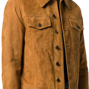 แจ็คเก็ตหนังวัวแท้สไตล์เรียบหรู แฟชั่นฤดูใบไม้ร่วง-ฤดูหนาวใหม่ล่าสุด ปี 2025 พร้อมกระเป๋า ปกตั้ง โลโก้ด้านหน้า - Product Image 3