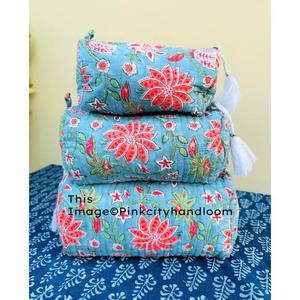 Bolso de mano para mujer, bolsas de viaje, organizador de cosméticos acolchado, bloque hecho a mano, neceser impreso, accesorio de maquillaje - Product Image 2