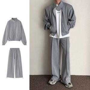 NEW Autumn Sports Set Men Sports <b>Cardigan</b> Jacket and Jogging Wide Leg Pants Fashion Loose Fishing 2-piece Sets Unisex Tracksuits - Product Image 1