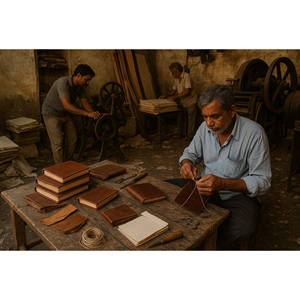 Luxury Handcrafted Terracotta Leather Journal Hand-Embossed Cover Gravure Printed Pages Made Goat Sheep Leather Pure Recycled - Product Image 4