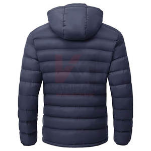 Chaqueta acolchada ligera y cálida para hombre, capucha desmontable, tela resistente al agua, 4 bolsillos, logotipo personalizado OEM, suministro directo de fábrica - Product Image 2