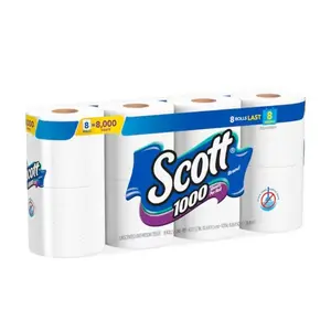 Il più grande fornitore di carta igienica 1000 di qualità 8 rotoli di carta igienica settica a 1 strato a prezzo ragionevole