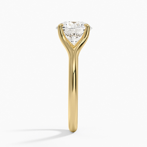 Minimalista 10K oro corte redondo Moissanite diamante solitario anillo estilo clásico compromiso boda regalo para fiestas de mujeres - Product Image 3