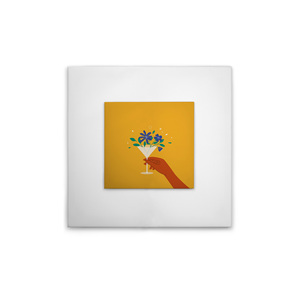 Made In Germany - Home Decor <span class=keywords><strong>Canvas</strong></span> Picture Flower Glasses Cocina compartida-Mural de pared en amarillo y blanco-Camilla <span class=keywords><strong>Frame</strong></span> Art - Product Image 1