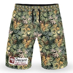 Pantalones cortos con estampado vintage y logotipo personalizado para hombre, 100% poliéster, cintura media, cintura elástica, flores de malla - Product Image 1