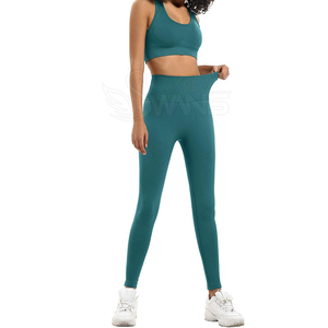 Conjunto Deportivo de Dos Piezas para Mujer, Talla Grande, para Yoga, Spandex/Poliéster, Manga Media, Diseño Sólido, Cintura Elástica, Transpirable - Product Image 2