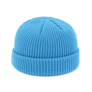 Gorro con logotipo bordado personalizado OEM, superventas, tejido sencillo diario, lana Unisex, gorro de punto de invierno con puños, uso diario alto - Product Image 1