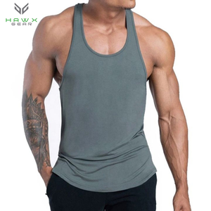 Custom Printed Beige Cotton Muscle Stringer Tank Top for Men Fitness Bodybuilding Gym Clothing Plus Size Options Available - Product Image 6