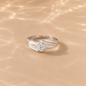Platinum Princess Cut CZ Promise <b>Ring</b> Rhodium Plated Fine Jewelry - Product Image 4