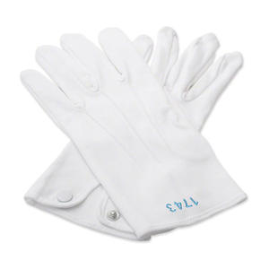 Gants maçonniques blancs 100% coton avec votre numéro de loge - Product Image 5