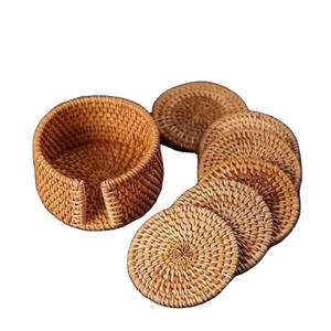 ที่รองแก้วไม้ไผ่หวายทำมือแบบคลาสสิก เป็นมิตรกับสิ่งแวดล้อม เหมาะสำหรับกาแฟ ชา ตกแต่งบ้าน ขายส่ง ผลิตในเวียดนาม - Product Image 1