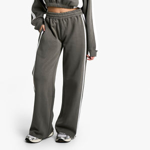 Haute qualité kaki recadrée jambe large femmes survêtement ensemble respirant à capuche pantalons de survêtement coupe décontractée nouveau vêtements de sport de gymnastique pour l'hiver - Product Image 5